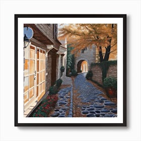 Cobblestone Street 1 Art Print