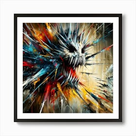 Abstract Explosion of Unleashed Anger Art Print