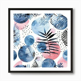 Watercolor Tropical Pattern 3 Art Print