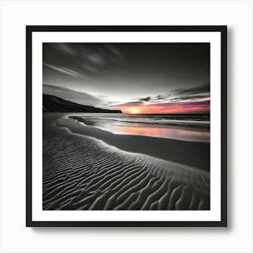 Sunset On The Beach Canvas Print Art Print