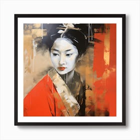 Artjuicebycsaba Close Up Style Minimalist Zen Japanese Noh Thea 18960507 1d47 4669 B02a 94dcffe9d31a Denoised Upscaled X4 Art Print