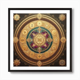 Lilith Sri Yantra With Intention Of Enlightenment, Spiritual Power, Wealth, Harmony, Peace 3 Art Print