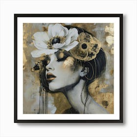 Gold And White Art Print