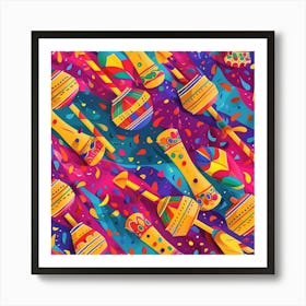 Navratri Themed Banner Texture With Vibrant Colo 17183 Art Print