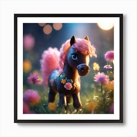 Little Pony In The Field Art Print