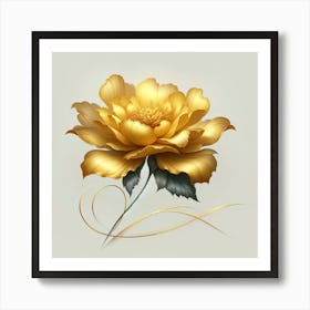 Golden Peony Art Print