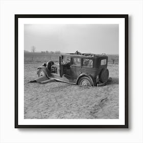 Automobile After The Flood On Mackey Ferry Road Near Mount Vernon, Indiana By Russell Lee Art Print