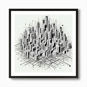 Black and White Abstract Art 297 Art Print