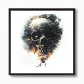 Skull In Space 9 Art Print