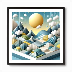 Geometric Art Landscape 1 Art Print