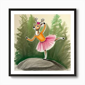 Deer Ballet Art Print