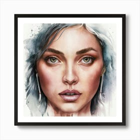 Girl With Blue Hair 8 Art Print