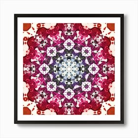 Mosaic Pattern Red Flower 1 Art Print