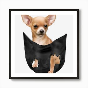 Cute Chihuahua In Your Pocket Christmas Art Print