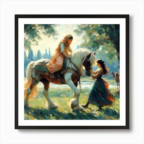 Girl And A Horse 5 Art Print