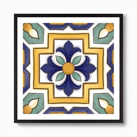 Geometric portuguese tile 2 Art Print