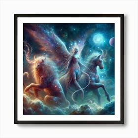 Angels And Horses Art Print