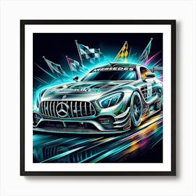 Mercedes Amg Racing Car Art Print