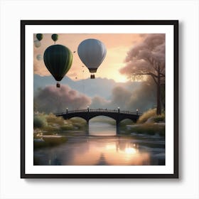 Hot Air Balloons Landscape 5 Art Print