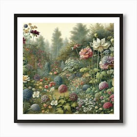 Garden Of Flowers 1 Art Print