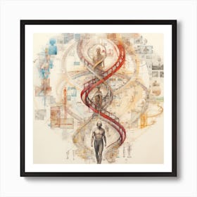 Ncmoore Sketch Of The Human Genome 3b975014 284e 49c5 B95e 497a72d428dd Art Print