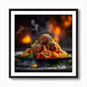 Spaghetti With Meatballs 1 Art Print