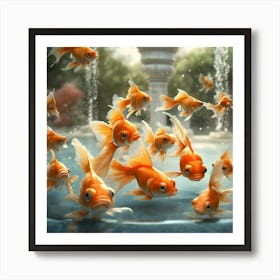 Goldfish In A Pond Art Print