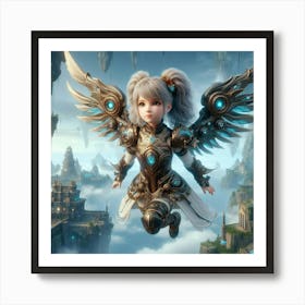 Fantasy Girl With Wings Art Print