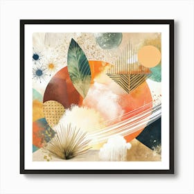 Abstract Painting in Rustic Charm Palette 1 Art Print