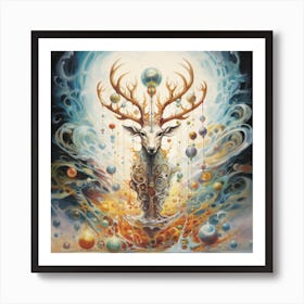 Deer Of The Night Art Print