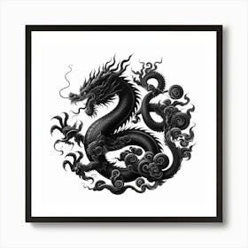 Dark dragon that symbolize the boldness Art Print