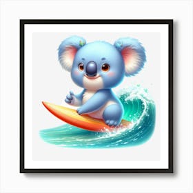 Koala Surfing Art Print