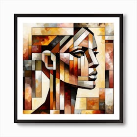 Abstract Oil Painting Of A Woman 1 Art Print