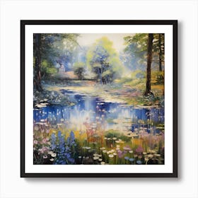 Brushstroke Textures: Monet's Secluded Oasis Art Print