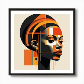 Abstract Bauhaus Ethiopian Woman 02 Poster