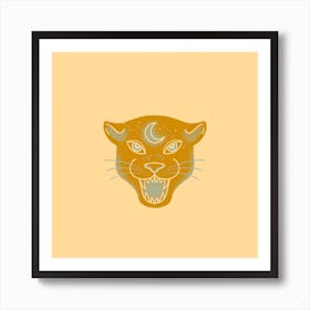 Moon Panther Square Art Print