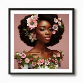 Portrait Of African American Woman Art Print