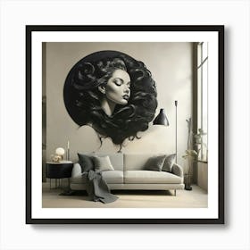 Woman With Long Hair Art Print