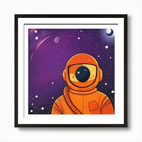 Astronaut In Space Art Print