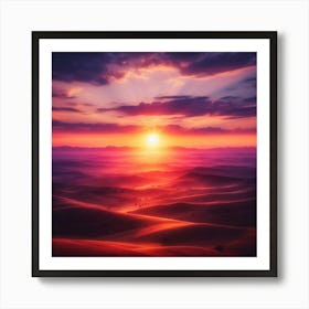 Sunset In The Desert 9 Art Print