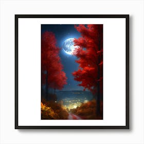 Full Moon In The Forest 1 Art Print