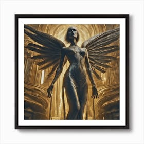 Angel Sf Intricate Artwork Masterpiece Ominous Matte Painting Movie Poster Golden Ratio Trend Art Print