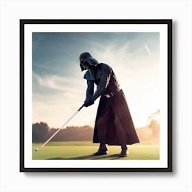 Golfing Vader Art Print