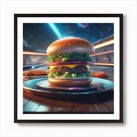 Burger In Space 17 Art Print