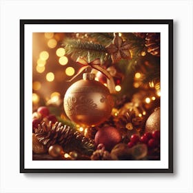 Christmas Tree Ornaments Art Print