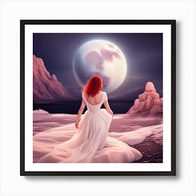 Fiery Reflections: An intimate Gaze at Luna Art Print