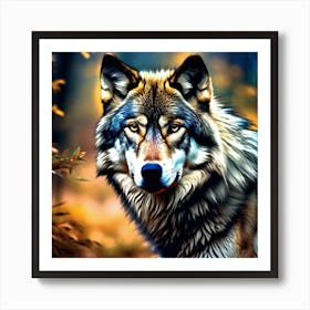 Wolf In The Woods 11 Art Print