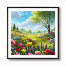 Garden Of Flowers Art Print