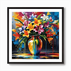 Colorful Lilies 2 Art Print