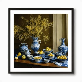 Blue And White Table Setting 5 Art Print